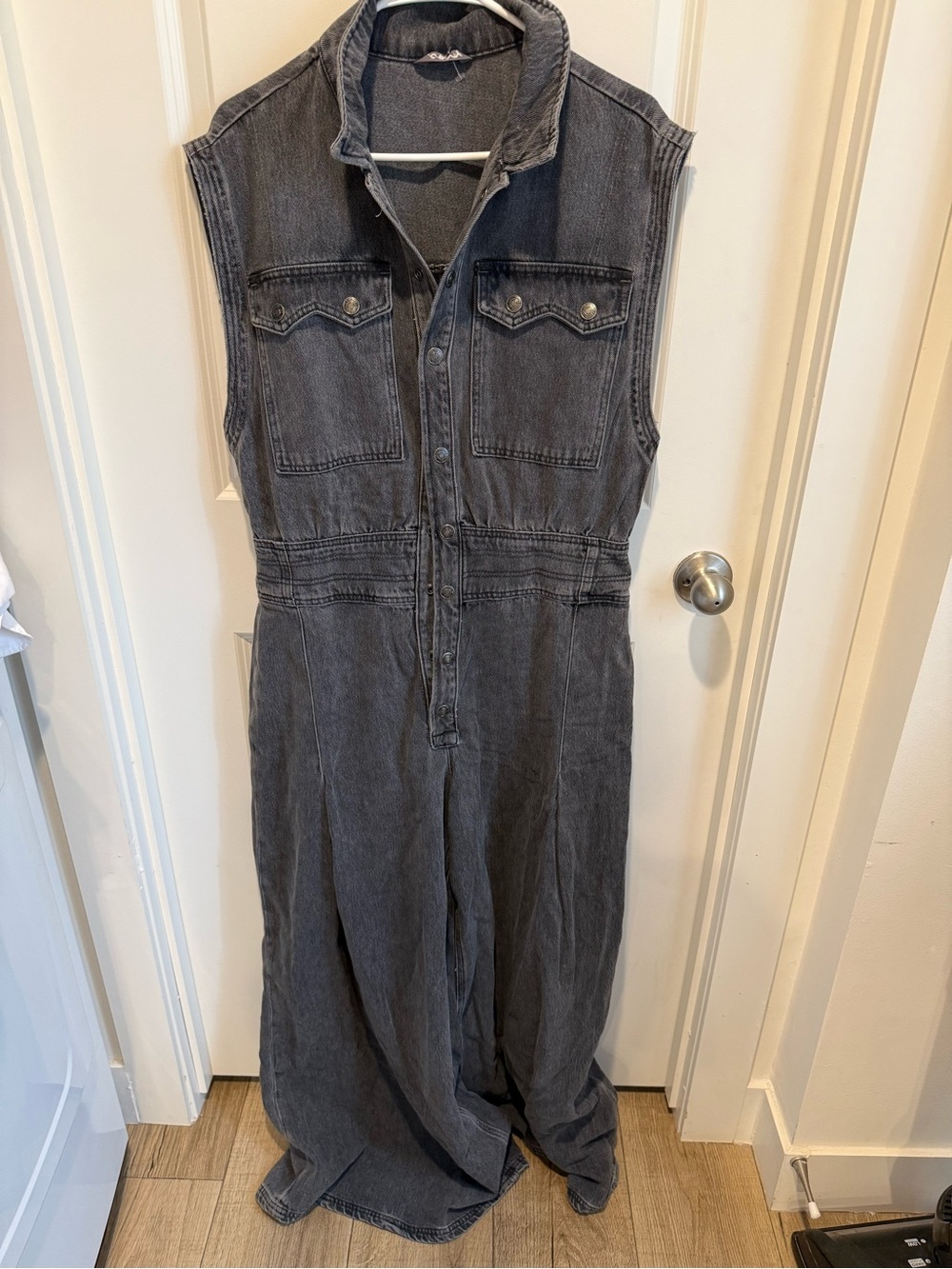 Free People We The Free CRVY Badlands Coverall Denim Jumpsuit Size 14 - Picture 2 of 4